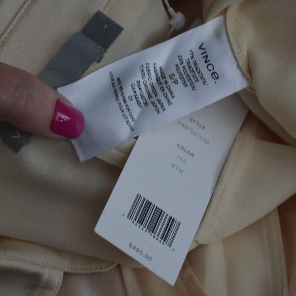 NWT $495 Vince Cream Long Sleeve Belted Jumpsuit - Picture 8 of 8